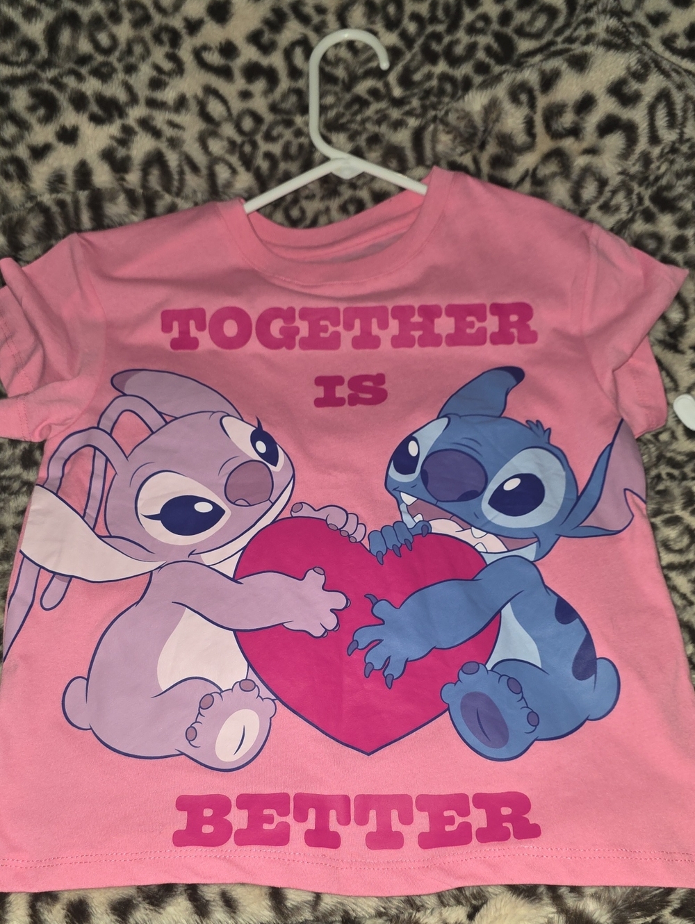 Kids Pink 'Together Is Better' Stitch Graphic Tee